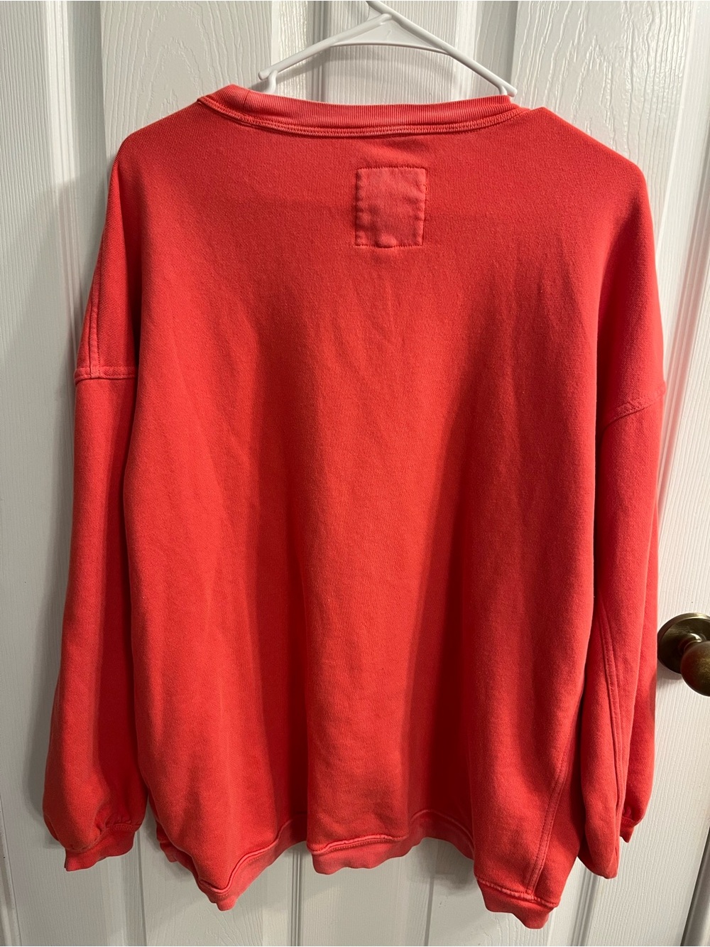 Women's Coral-Red Crewneck Sweatshirt - Relaxed Fit - Picture 2 of 8